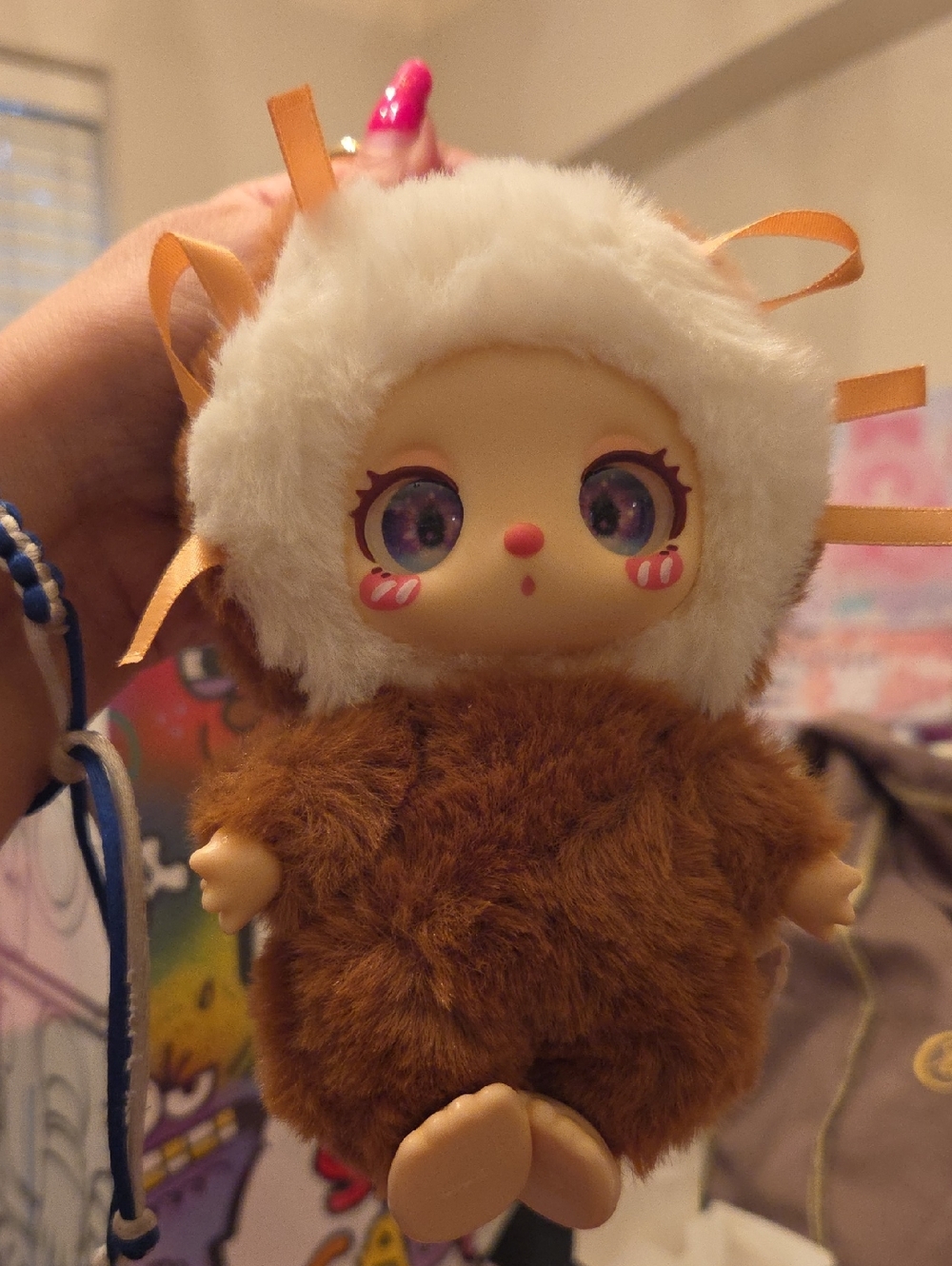 Lilla's Chef Kitten Plush Small Pet Toy in Brown and Cream - Cute Hooded Design
